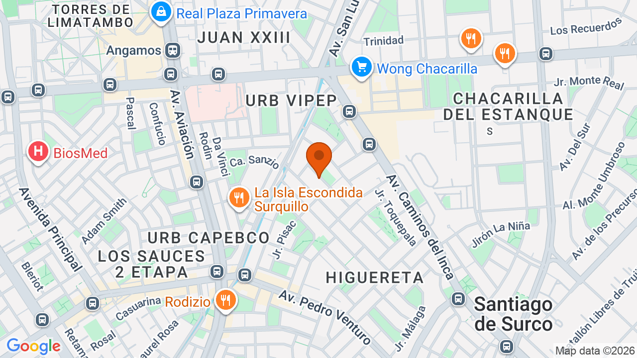 Ubicación aproximada en Santiago de Surco