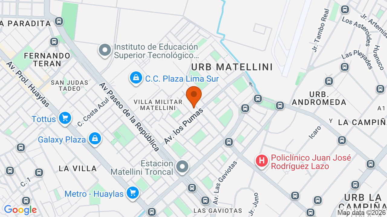 Ubicación aproximada en Chorrillos