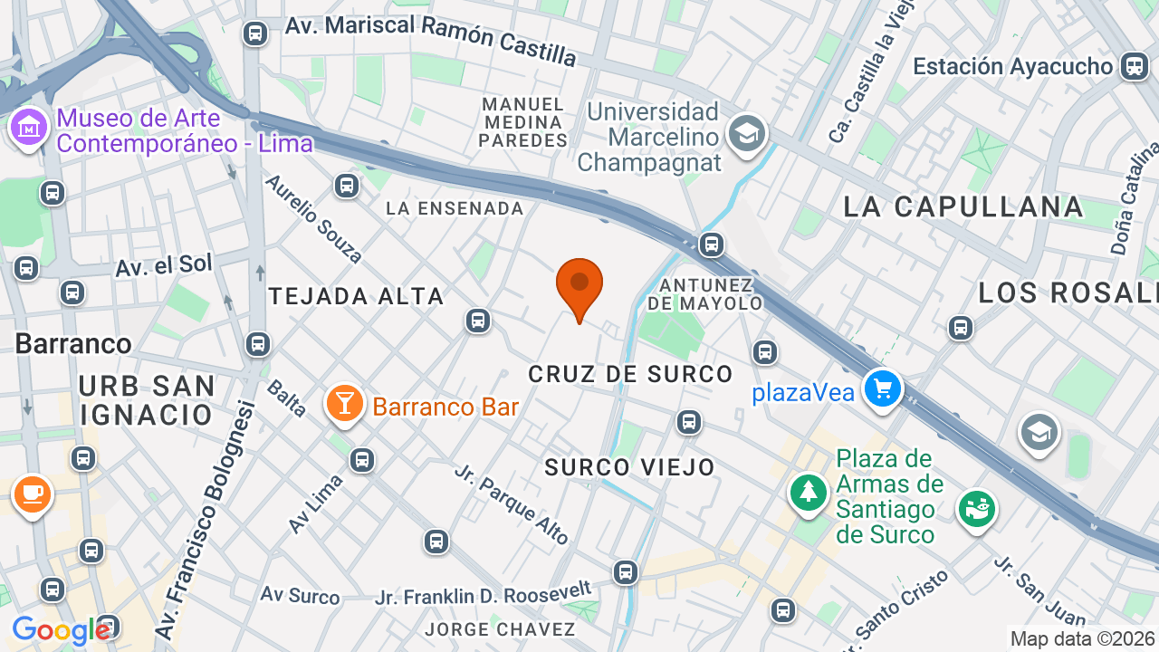 Ubicación aproximada en Santiago de Surco