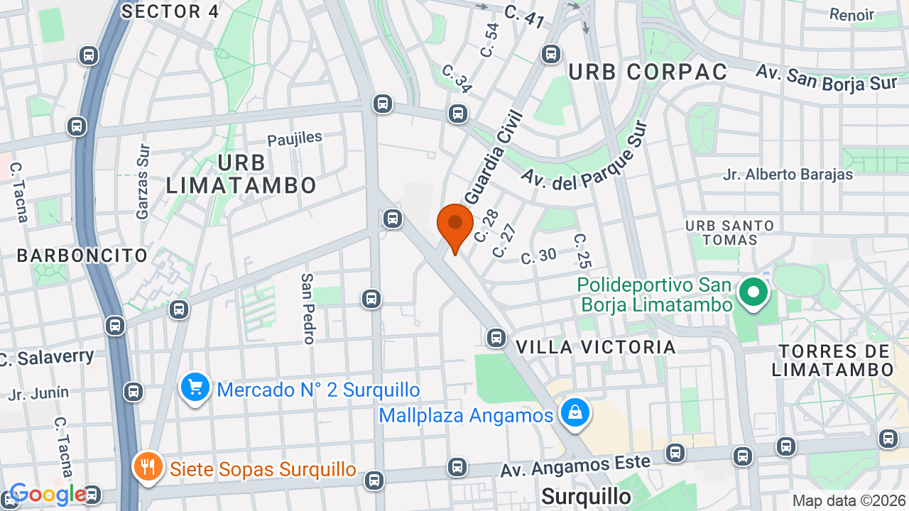 Ubicación aproximada en Surquillo