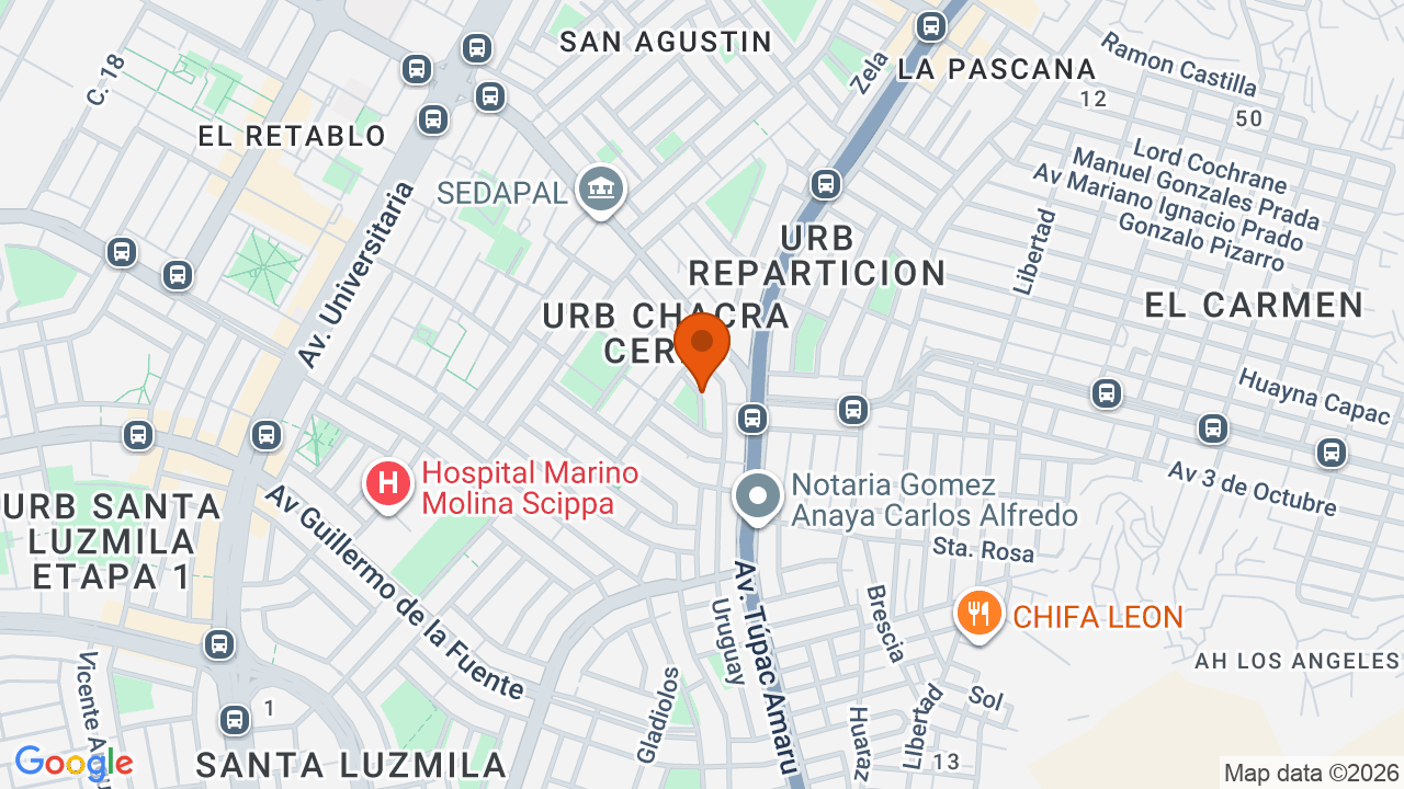 Ubicación aproximada en Comas