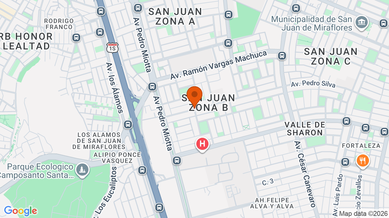 Ubicación aproximada en San Juan de Miraflores
