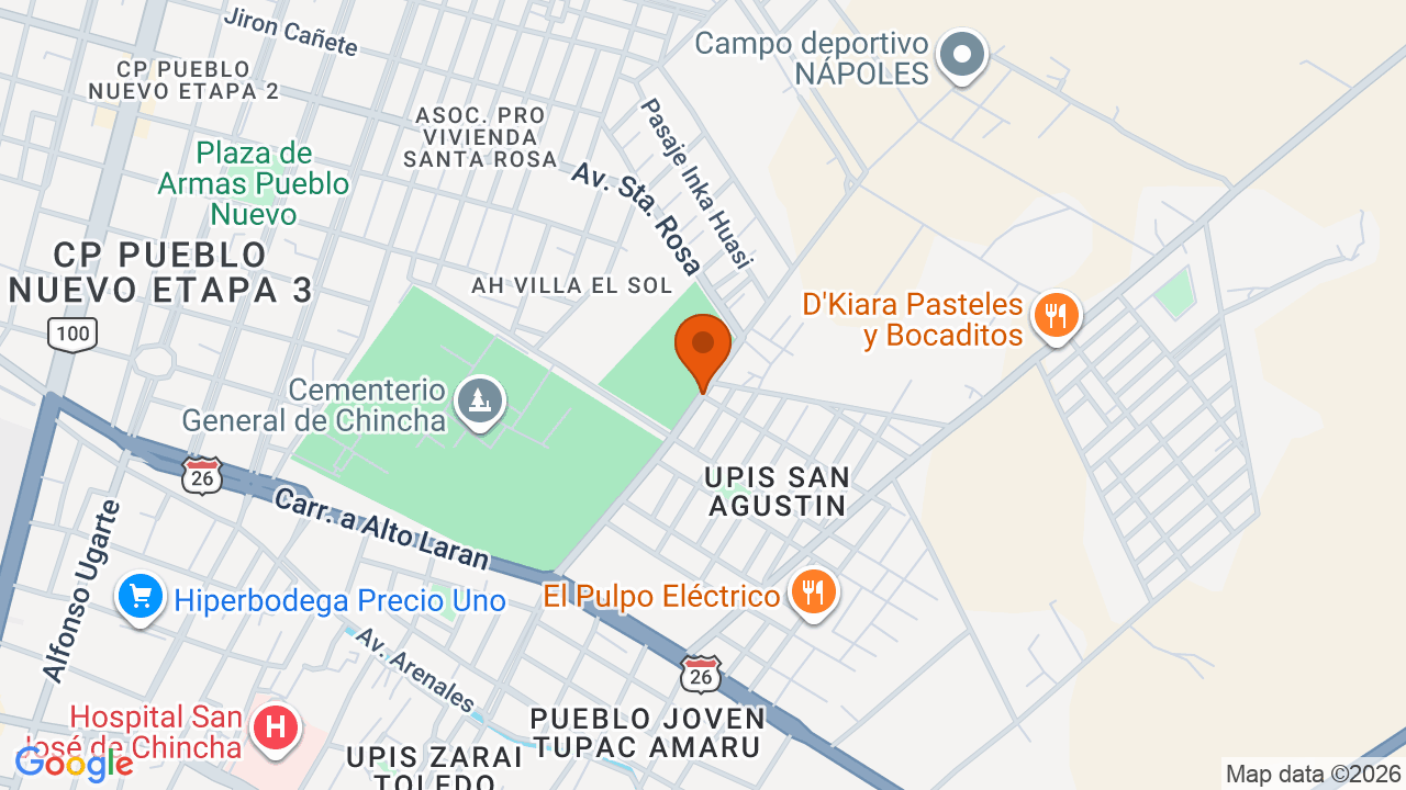 Ubicación aproximada en Pueblo Nuevo