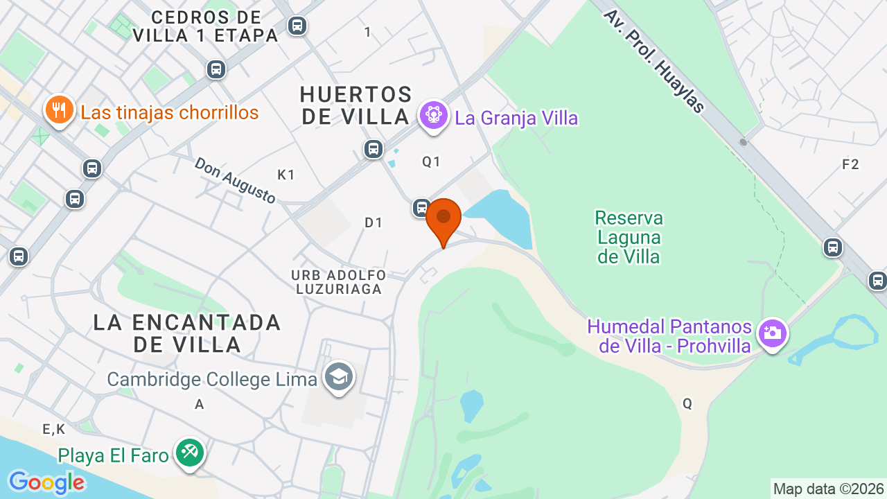 Ubicación aproximada en Chorrillos