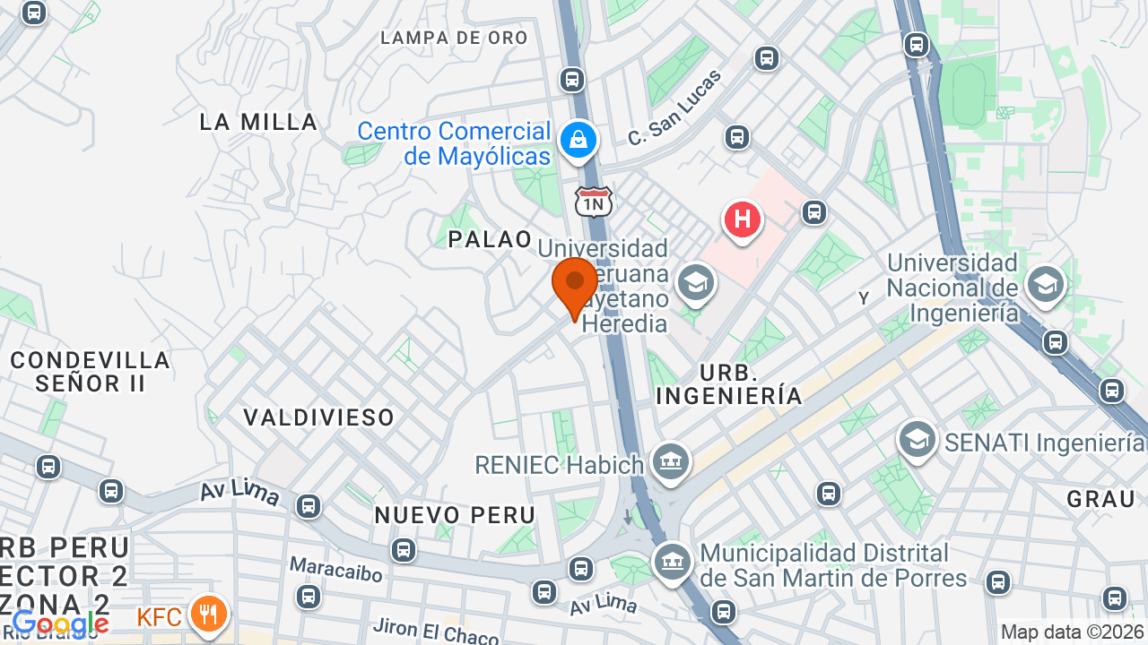 Ubicación aproximada en San Martín de Porres