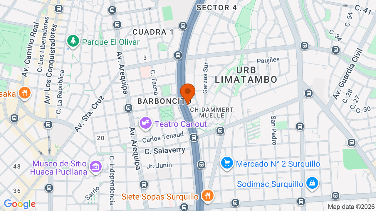 Ubicación aproximada en Surquillo